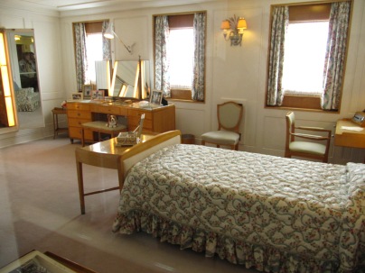 The Queen's bedroom. Prince Phillip has his own.